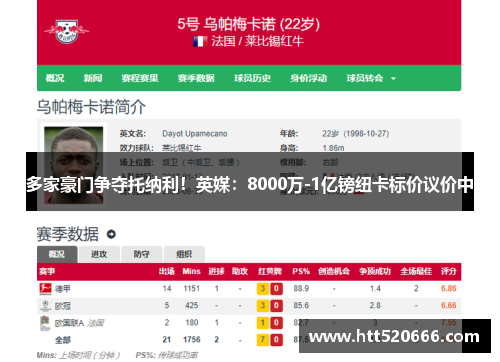 多家豪门争夺托纳利！英媒：8000万-1亿镑纽卡标价议价中